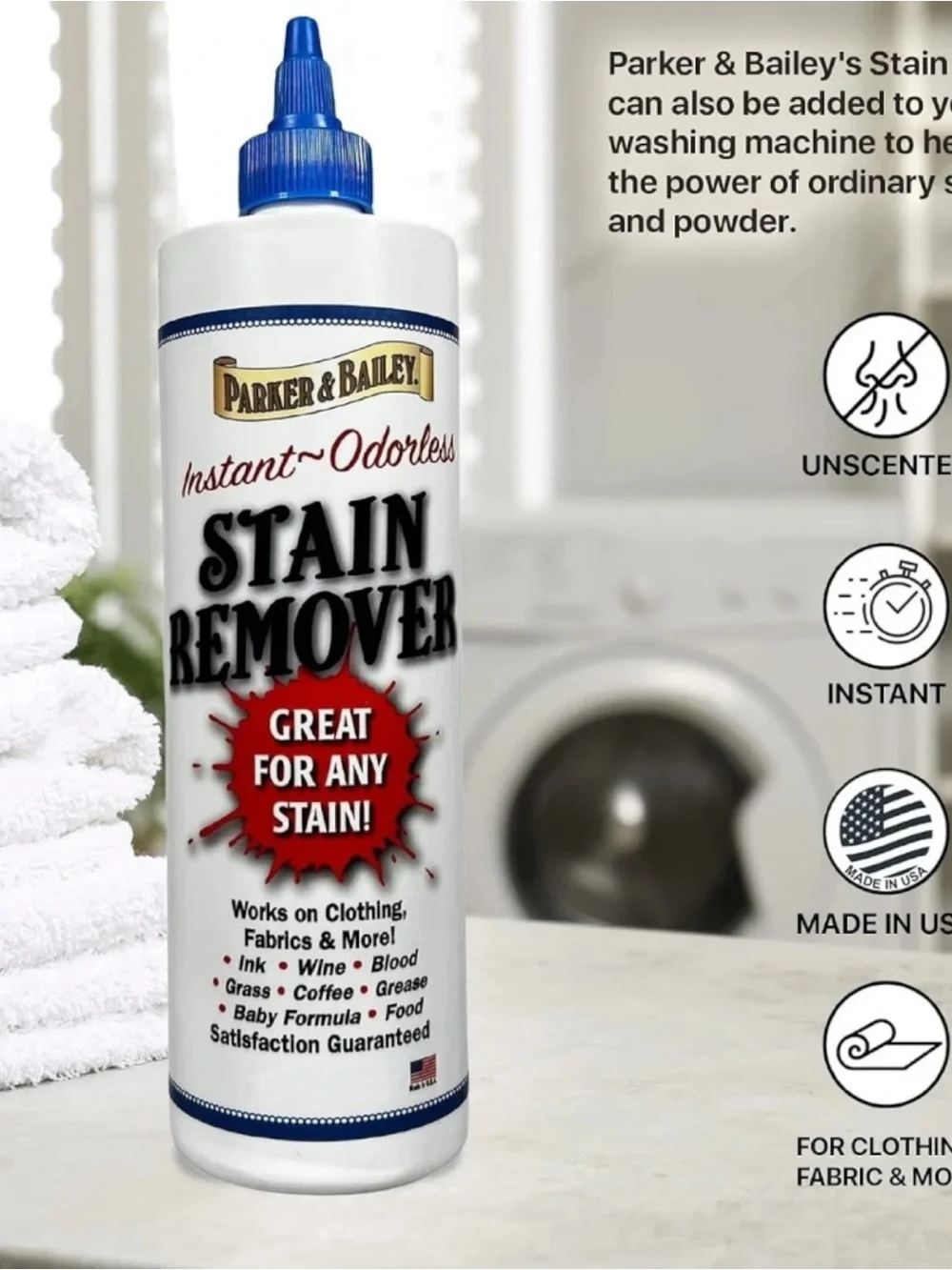 Parker and Bailey Stain Remover Blood Stain Remover for Carpet Clothes  Sheets